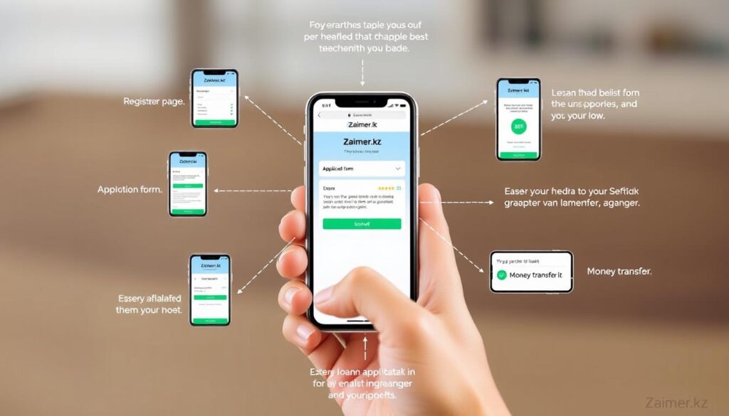 Процесс оформления займа в Робот Займер на смартфоне